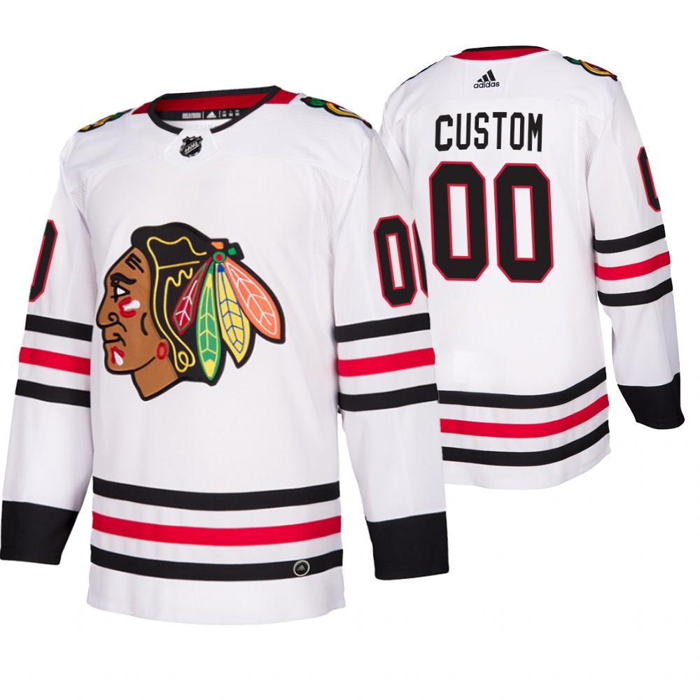 Chicago Blackhawks Custom 2019-20 Away Authentic Player White NHL Jersey